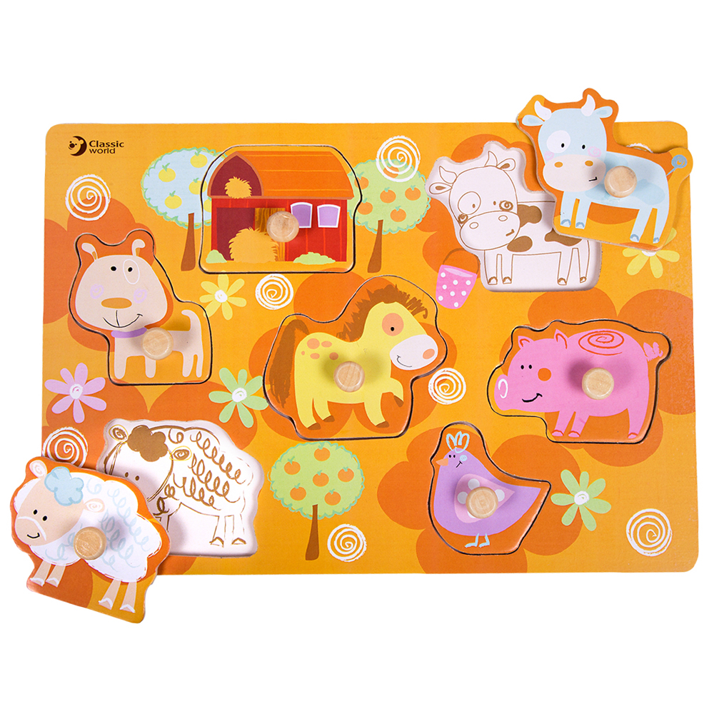 Classic World - Peg Puzzle - Farm - 7pcs