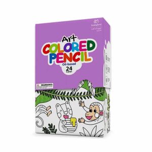 TookyToy Oil-Based Coloured Pencils & Pencil Sharpener: 24 Colours