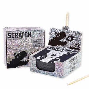 Jar Meló - Scratch Art Notes Set - Silver Hologram Glitter