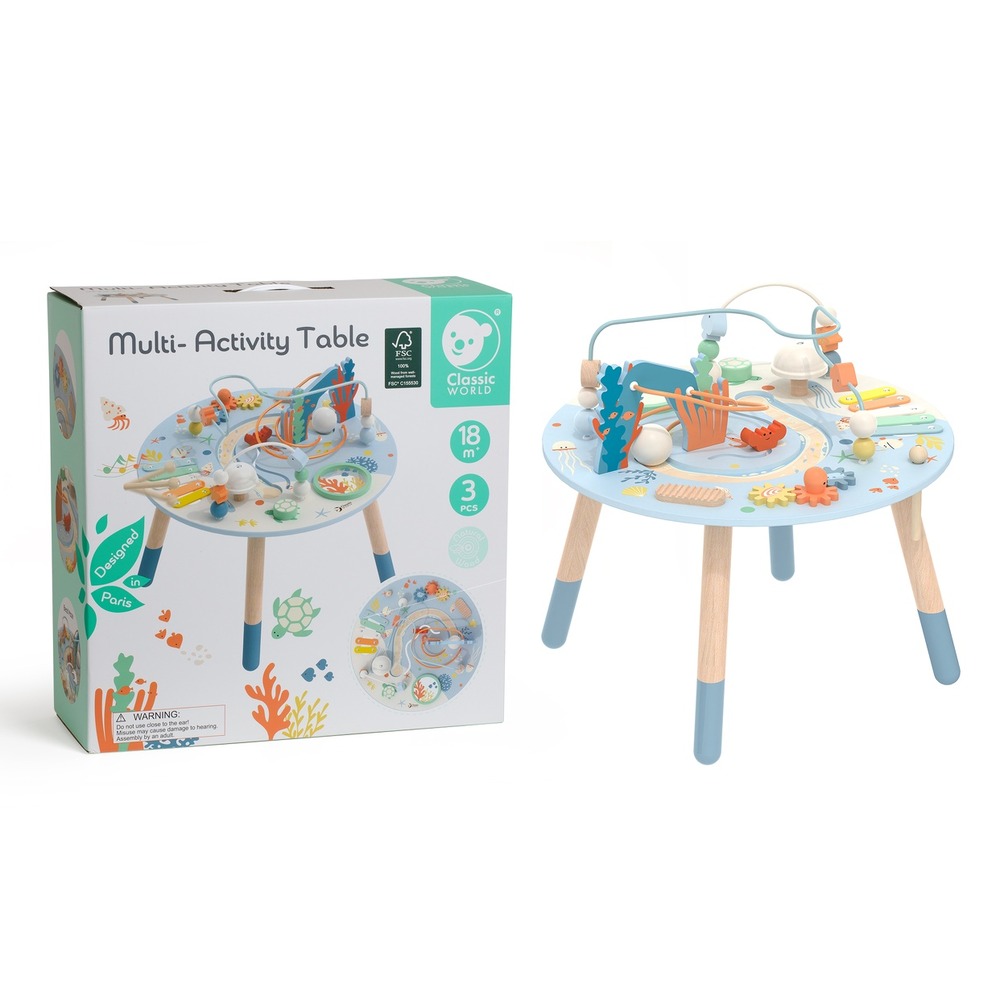 Classic World - Wooden Multi-Activity Table - Ocean-themed